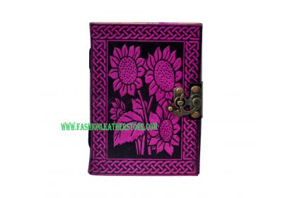 Handmade Leather Journal Diary FLOWER mens Day Organizer Planner knot not book